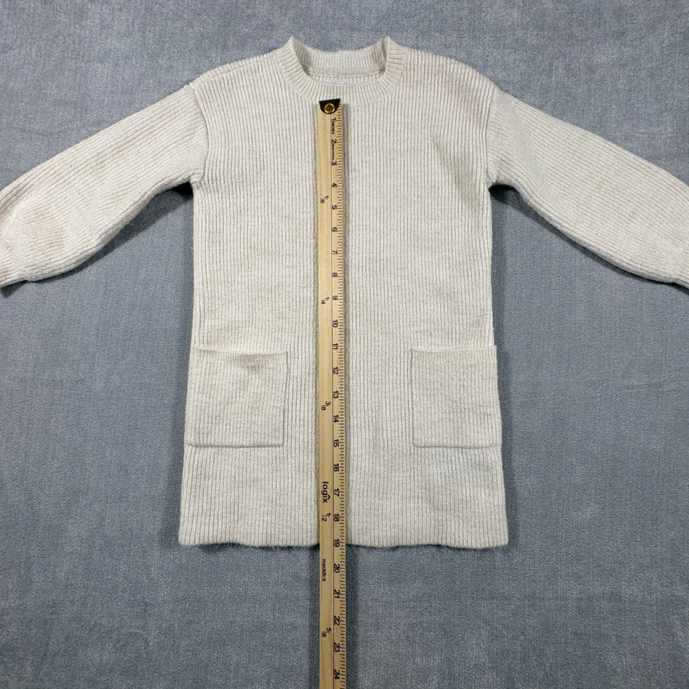 Baby Gap Toddler Girls Cream Ribbed Knit Sweater Dress Pockets Size 4T - Picture 7 of 8